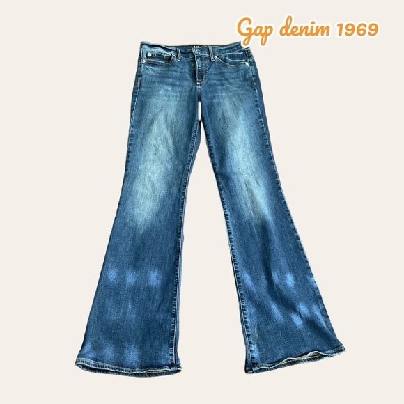 GAP Denim - GAP 1969 Bootcut Mid-rise Distressed Denim Blue Jean - Size 8/29R